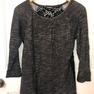 Express black lace shirt